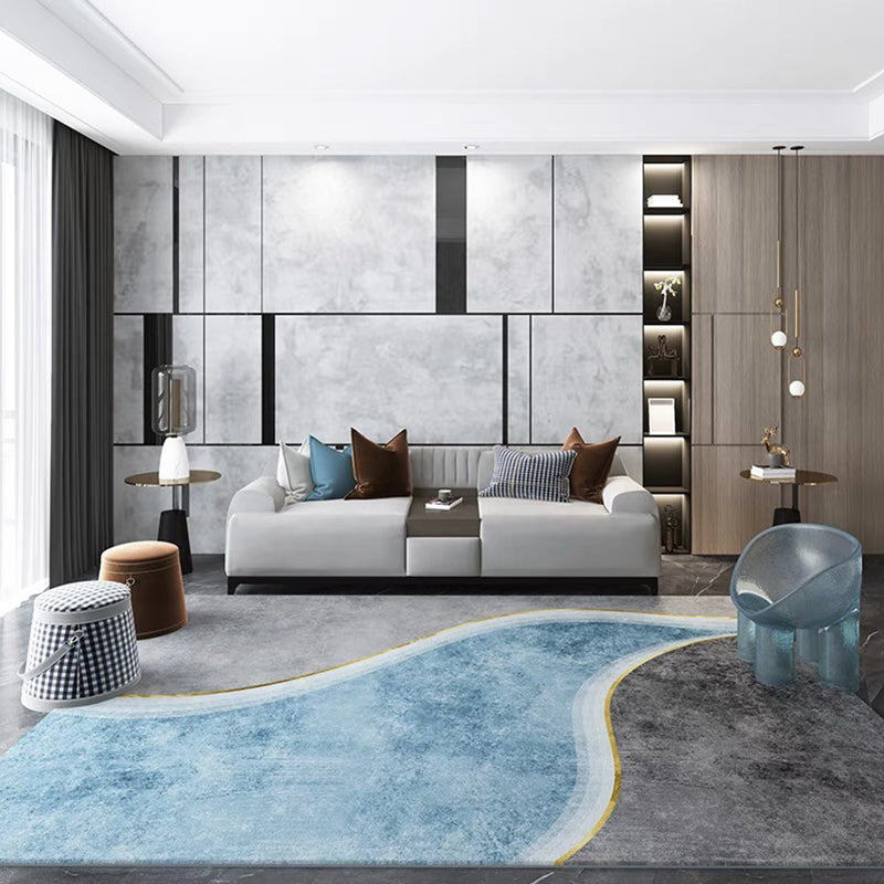 Beige Modern Rug Polyester Graphic Indoor Rug Stain Resistant Indoor Rug for Living Room