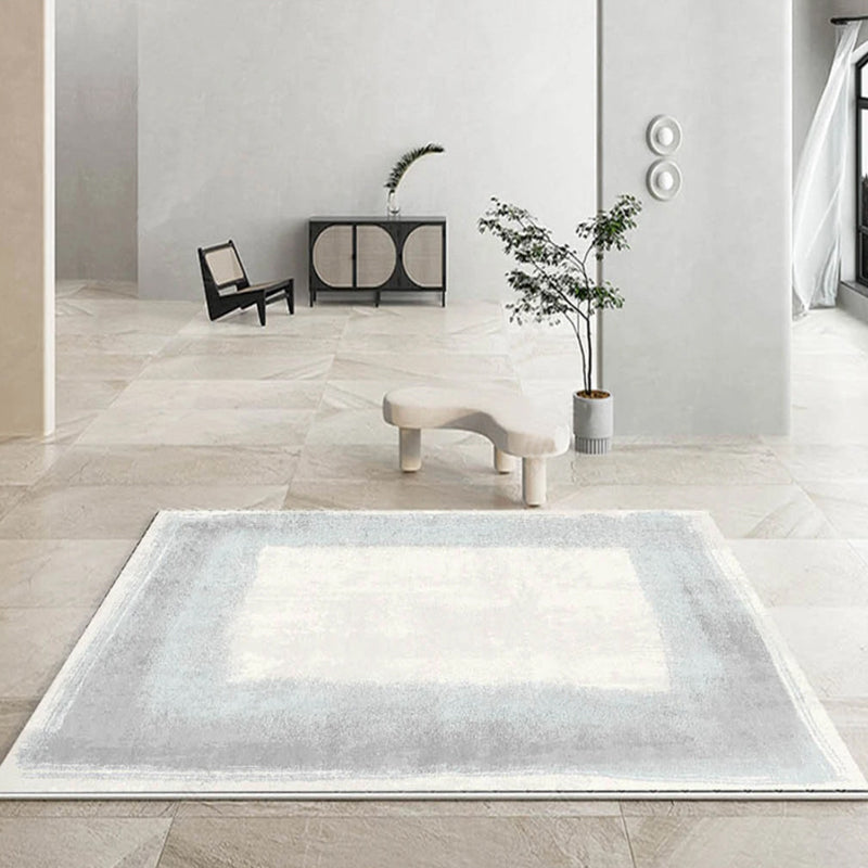 White Modern Carpet Striped Polyester Carpet Washable Carpet for Living Room