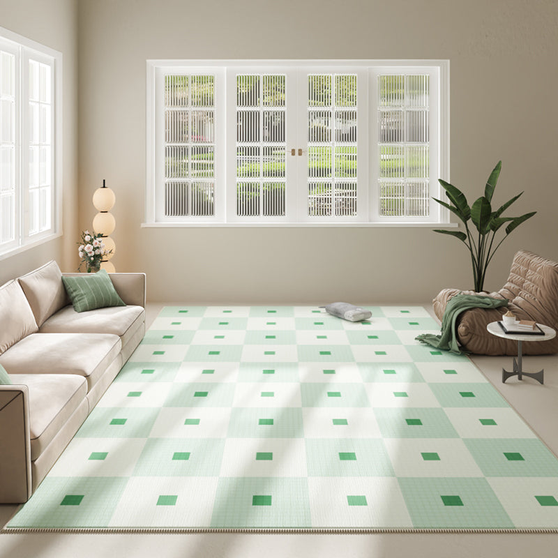 Green Modern Carpet Graphic Polyester Area Carpet Tear Resistant Carpet for Home Decor