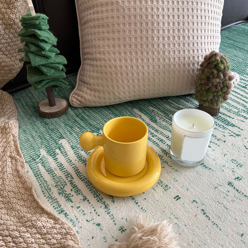 Green Modern Carpet Graphic Polyester Area Carpet Tear Resistant Carpet for Home Decor