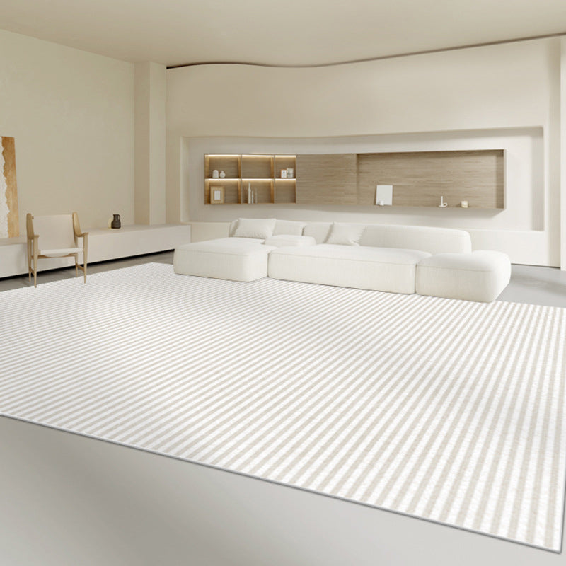 Light Grey Modern Carpet Line Polyester Carpet Stain Resistant Carpet for Home Decor