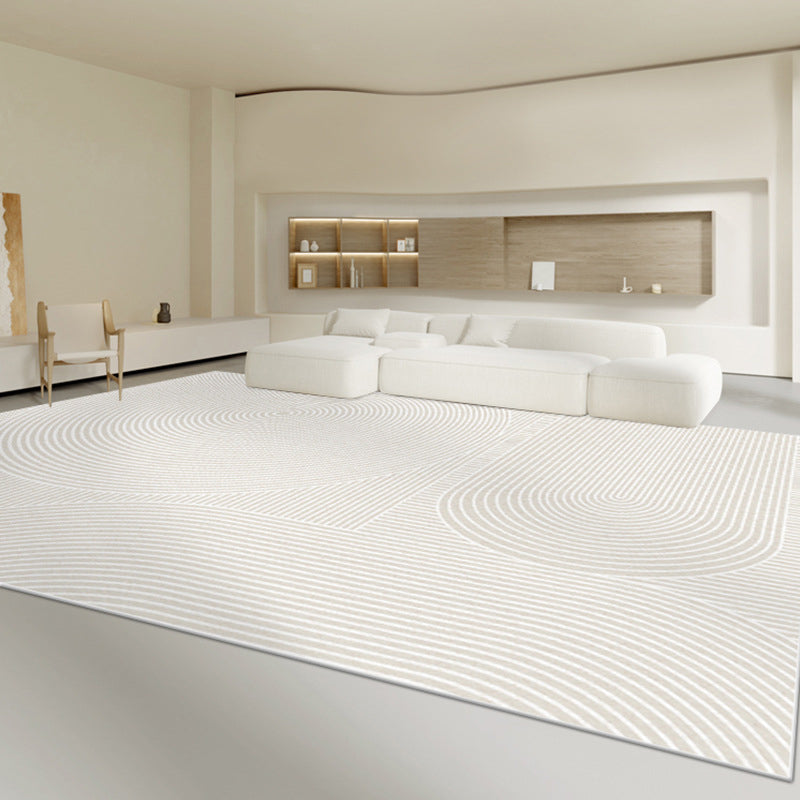 Light Grey Modern Carpet Line Polyester Carpet Stain Resistant Carpet for Home Decor