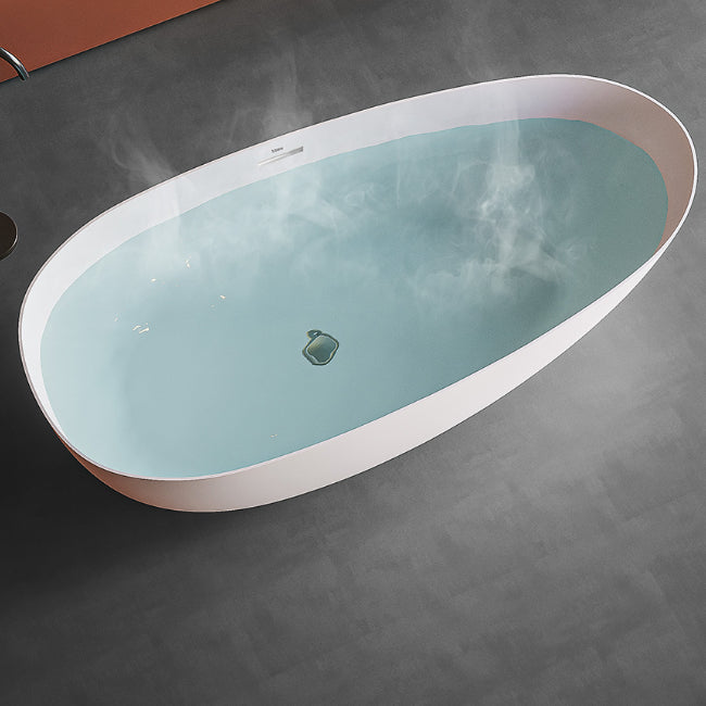 Freestanding Modern Soaking Bathtub Antique Finish Oval Bath Tub