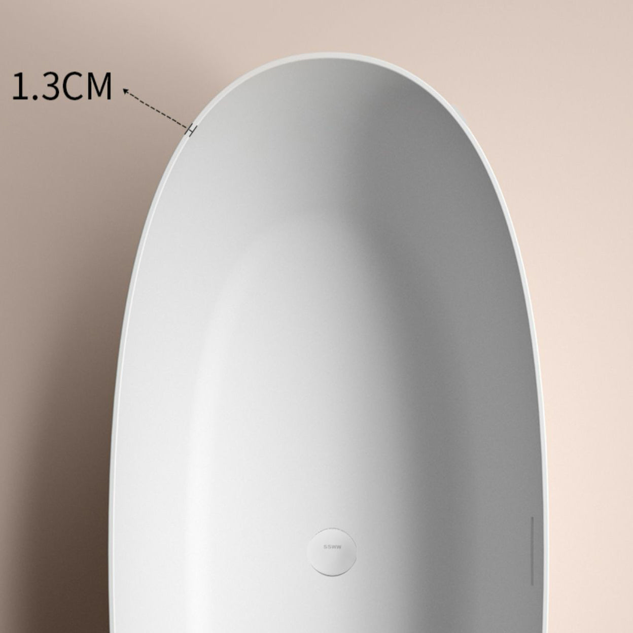 Freestanding Modern Soaking Bathtub Antique Finish Oval Bath Tub