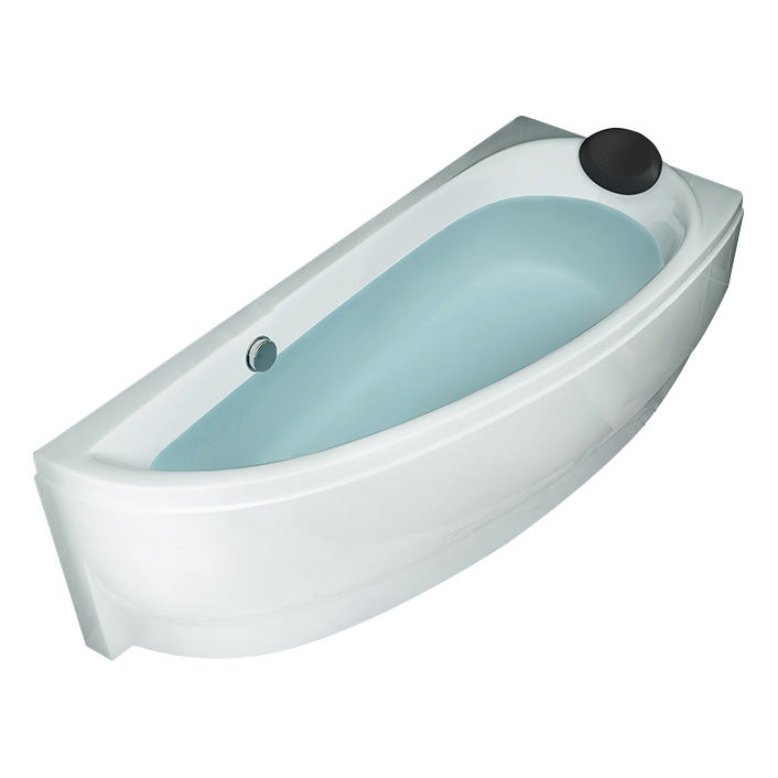 Modern White Acrylic Corner Tub Soaking 29.13-inch Tall Bathtub for Bathroom