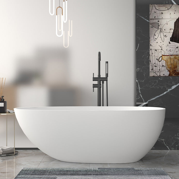 Freestanding Soaking Bathtub Antique Finish Oval Modern Bath