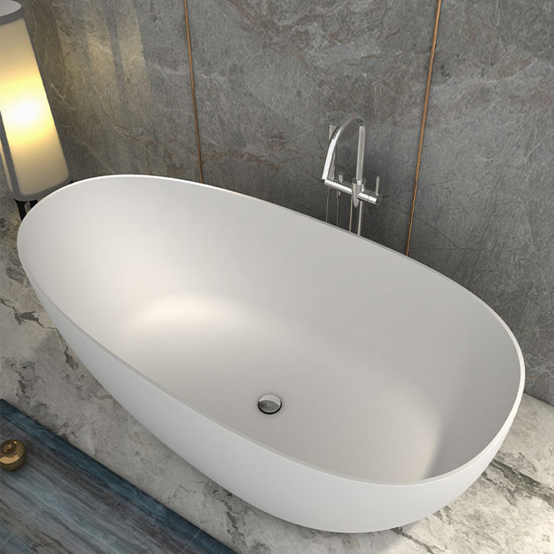 Freestanding Soaking Bathtub Antique Finish Oval Modern Bath