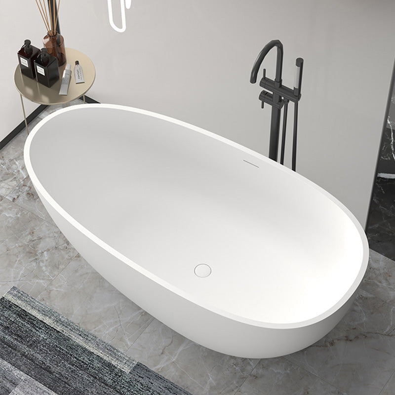 Freestanding Soaking Bathtub Antique Finish Oval Modern Bath