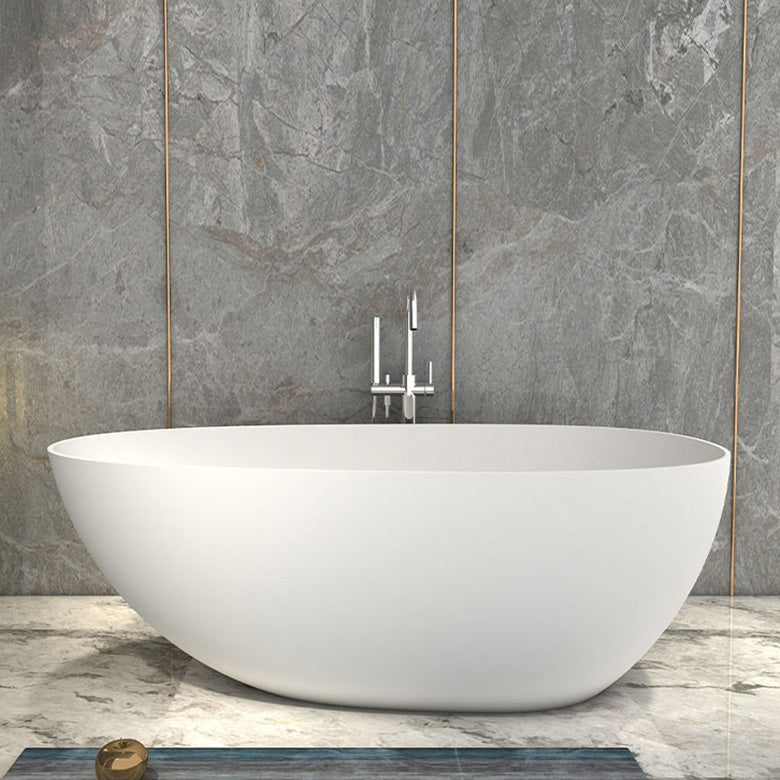 Freestanding Soaking Bathtub Antique Finish Oval Modern Bath