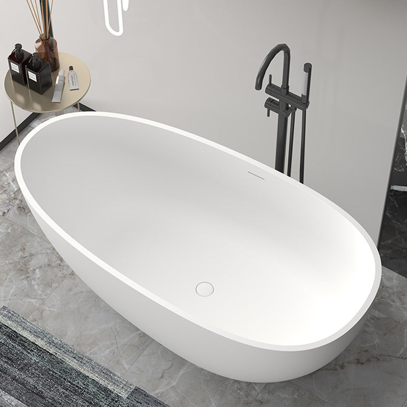 Freestanding Soaking Bathtub Antique Finish Oval Modern Bath