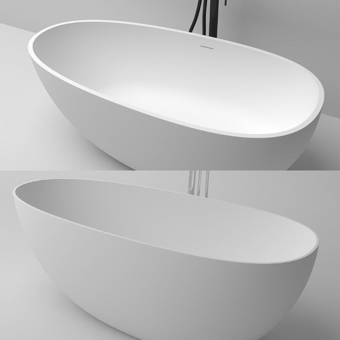 Freestanding Soaking Bathtub Antique Finish Oval Modern Bath