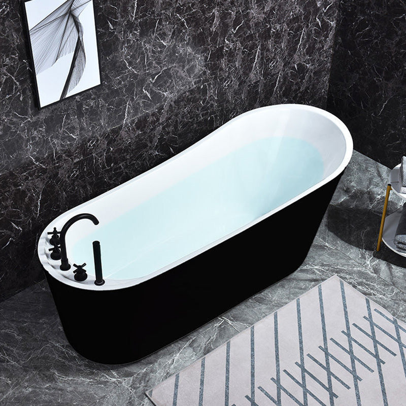 Modern Acrylic Freestanding Bathtub Soaking Single Slipper Tub in White