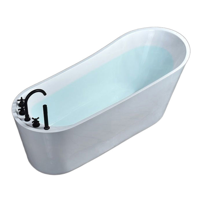 Modern Acrylic Freestanding Bathtub Soaking Single Slipper Tub in White