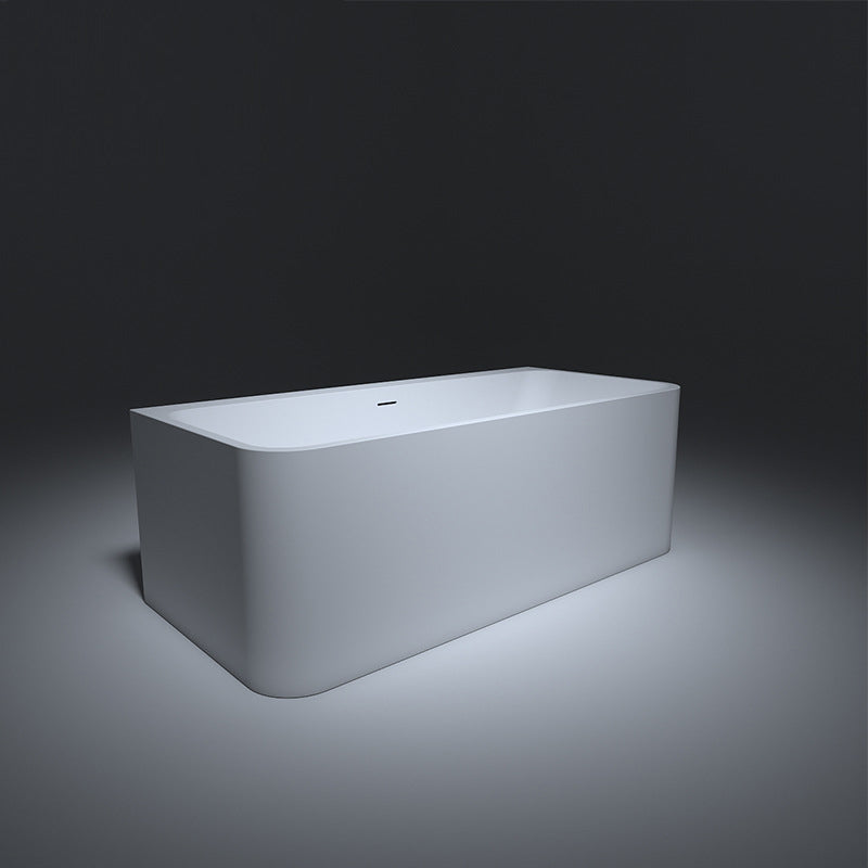 Stone Soaking Bathtub Antique Finish Rectangular Back to Wall Bathtub (Board not Included)