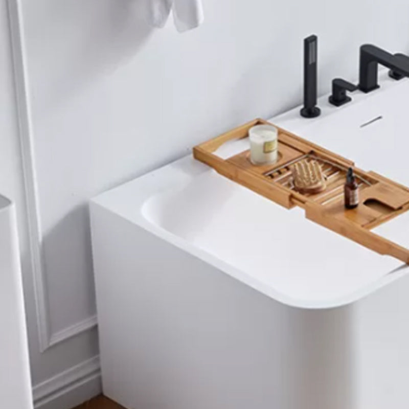 Stone Soaking Bathtub Antique Finish Rectangular Back to Wall Bathtub (Board not Included)