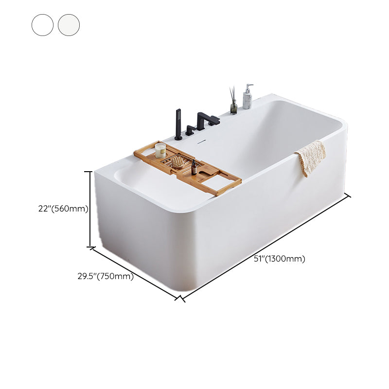 Stone Soaking Bathtub Antique Finish Rectangular Back to Wall Bathtub (Board not Included)
