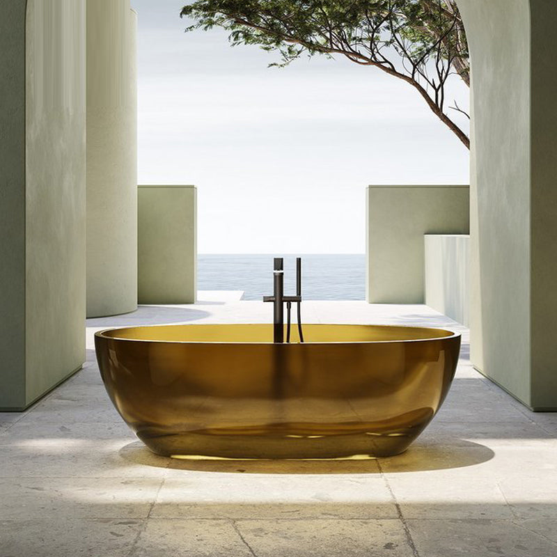 Soaking Back to Wall Bathtub Antique Finish Freestanding Bath Tub
