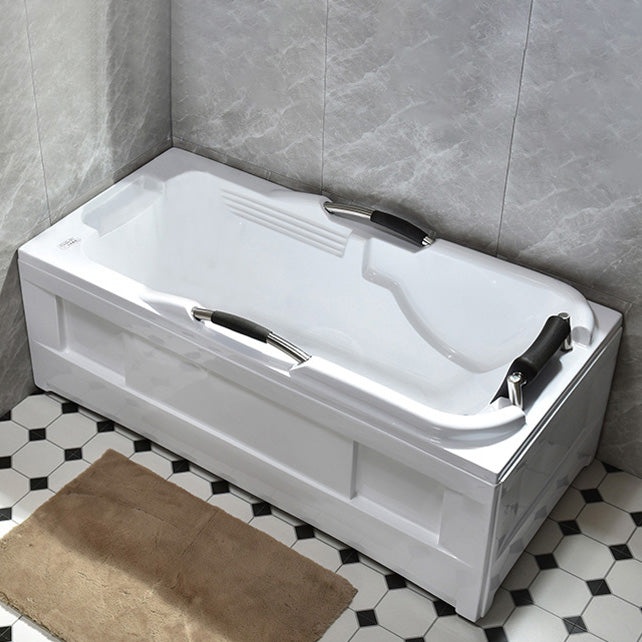 Acrylic Rectangular Freestanding Bath Soaking 29.53-inch Tall Bathtub in White