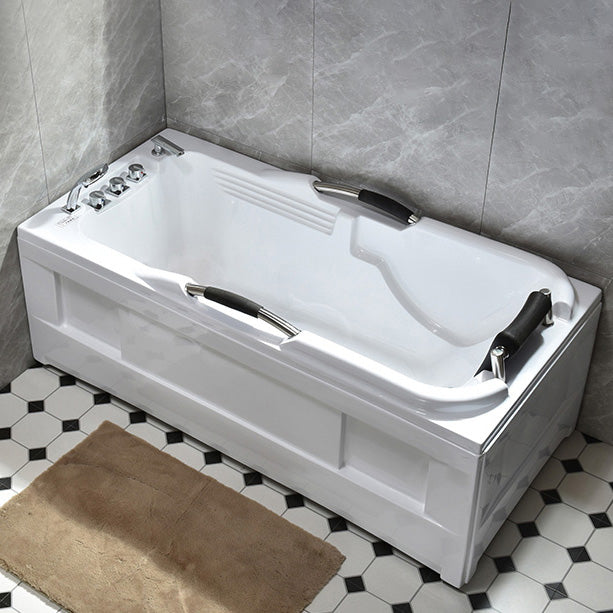 Acrylic Rectangular Freestanding Bath Soaking 29.53-inch Tall Bathtub in White