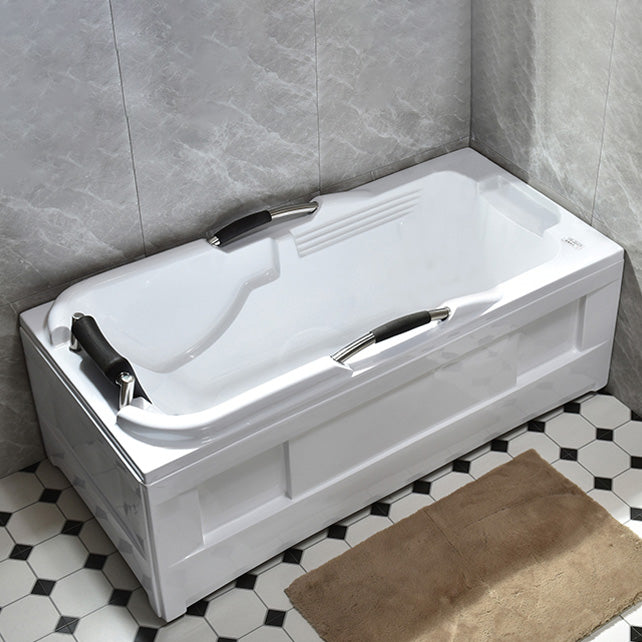 Acrylic Rectangular Freestanding Bath Soaking 29.53-inch Tall Bathtub in White