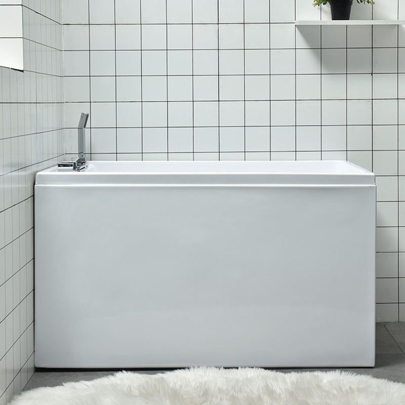 Acrylic Rectangular Bathtub Soaking Back to Wall Tub , 25.2" Tall