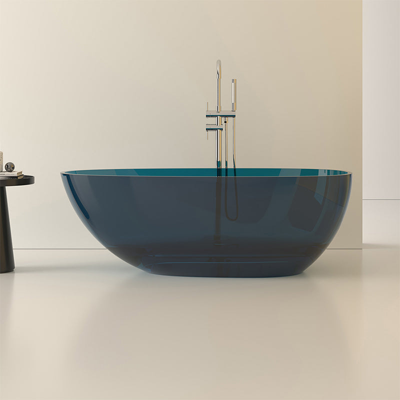 Modern Acrylic Oval Bathtub Soaking Freestanding Center Bathtub