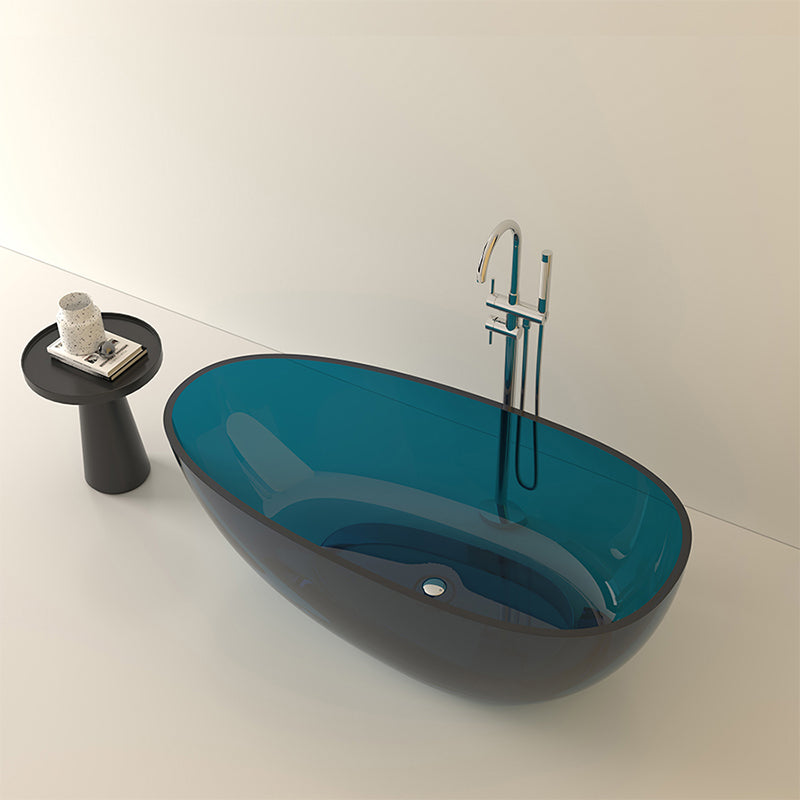Modern Acrylic Oval Bathtub Soaking Freestanding Center Bathtub
