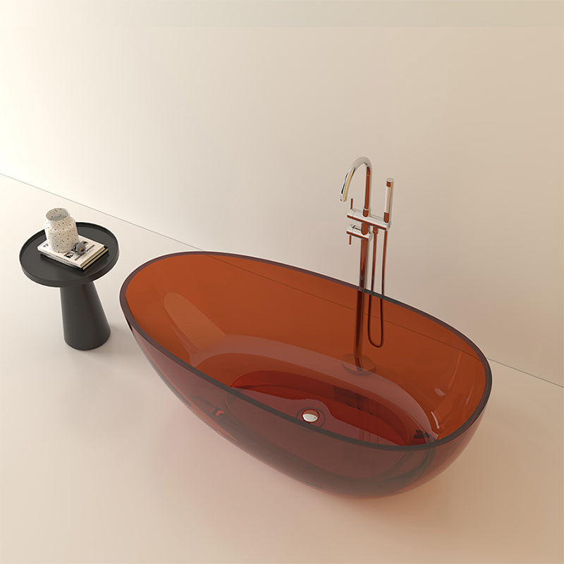 Modern Acrylic Oval Bathtub Soaking Freestanding Center Bathtub