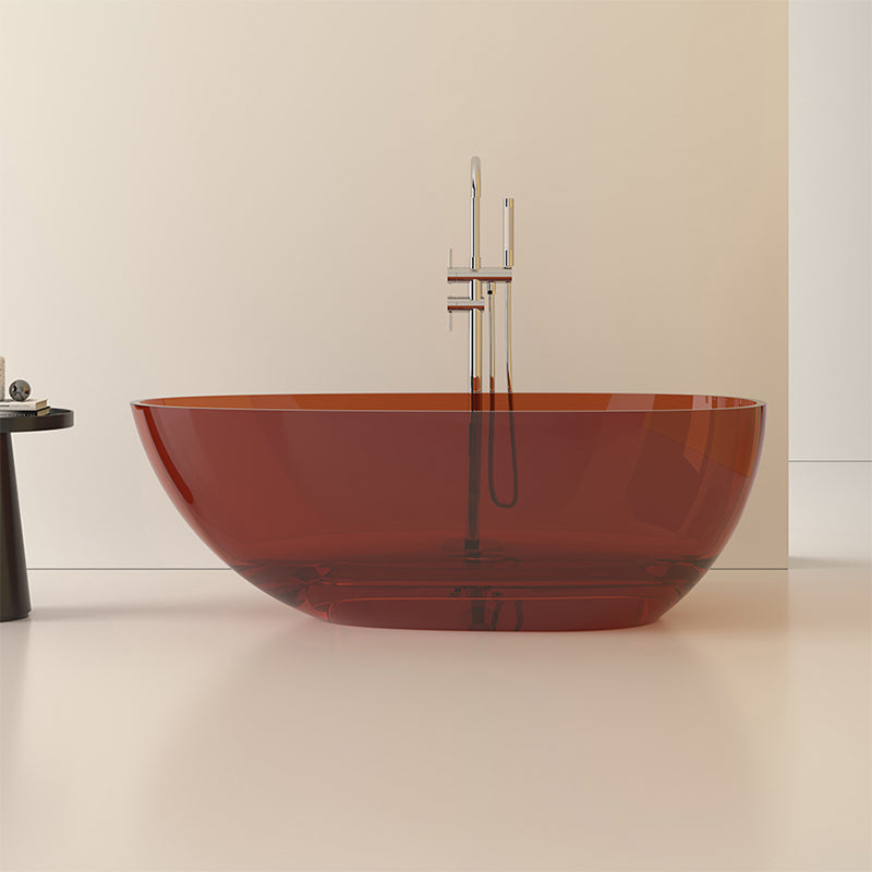 Modern Acrylic Oval Bathtub Soaking Freestanding Center Bathtub