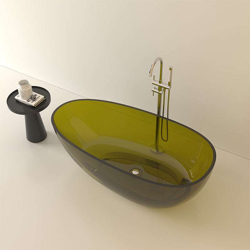 Modern Acrylic Oval Bathtub Soaking Freestanding Center Bathtub