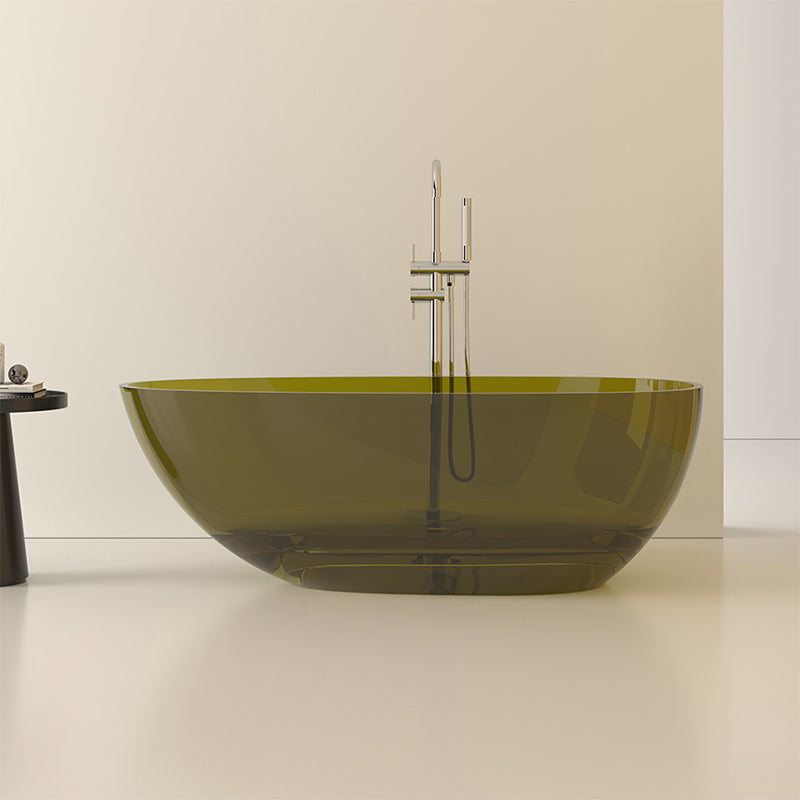 Modern Acrylic Oval Bathtub Soaking Freestanding Center Bathtub