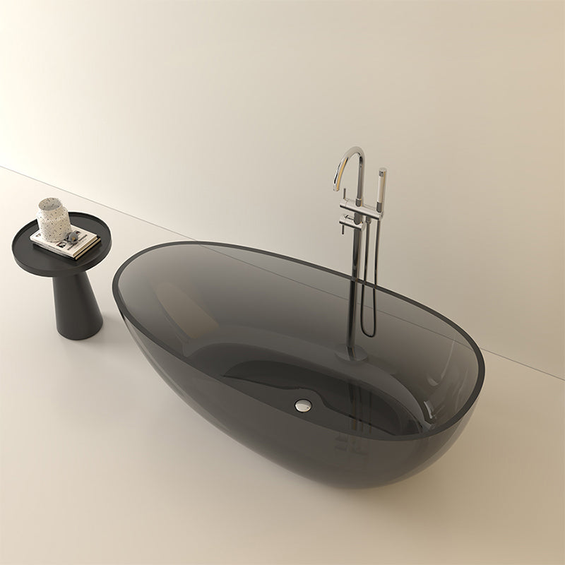 Modern Acrylic Oval Bathtub Soaking Freestanding Center Bathtub
