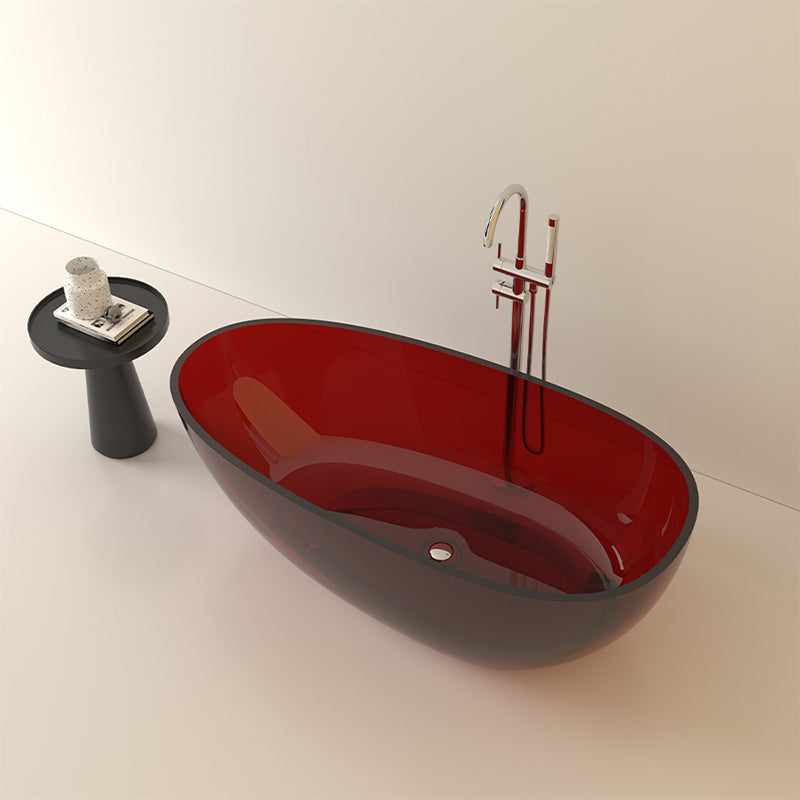 Modern Acrylic Oval Bathtub Soaking Freestanding Center Bathtub