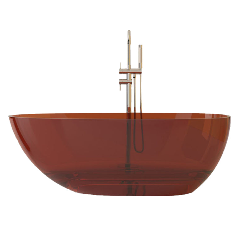 Modern Acrylic Oval Bathtub Soaking Freestanding Center Bathtub