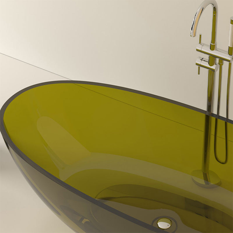 Modern Acrylic Oval Bathtub Soaking Freestanding Center Bathtub