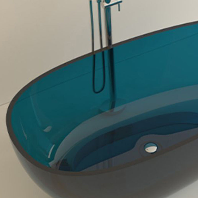 Modern Acrylic Oval Bathtub Soaking Freestanding Center Bathtub