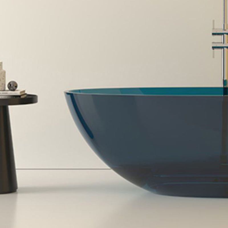 Modern Acrylic Oval Bathtub Soaking Freestanding Center Bathtub