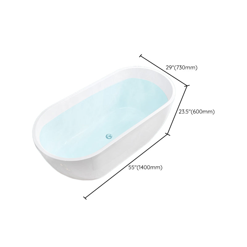 Freestanding Soaking Bath Tub Antique Finish Oval Modern Bathtub