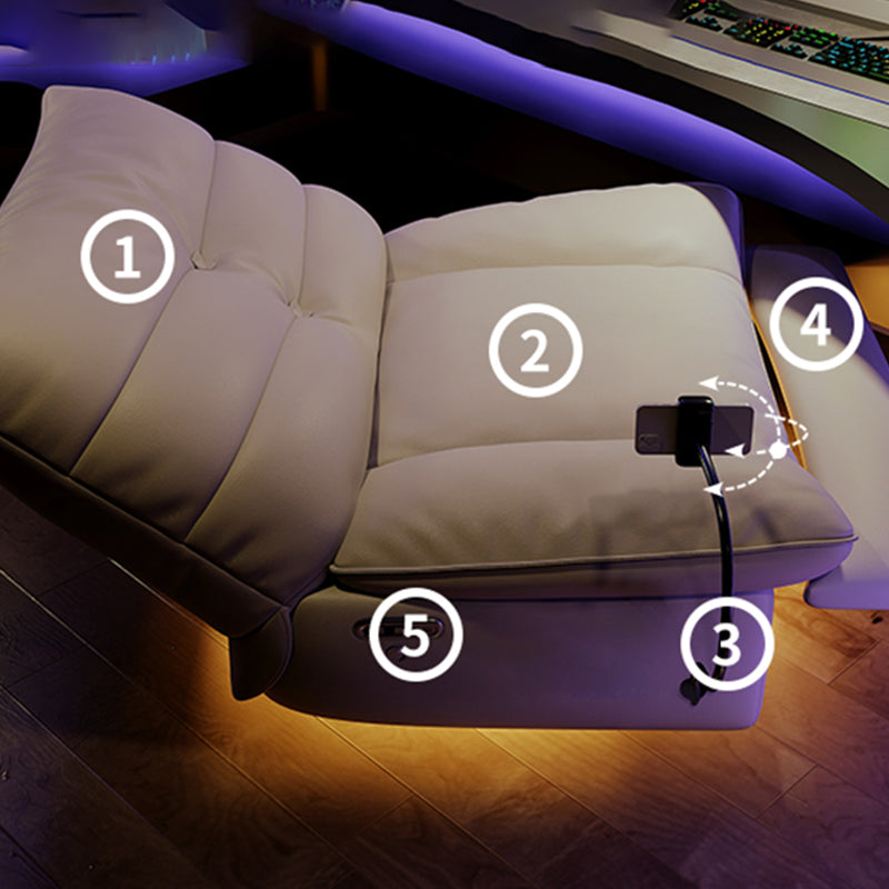 Modern Genuine Leather Club Chair Recliner Massage Home Theater Recliner