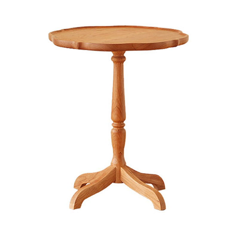 Modern Accent Side Table Naturally Shaped Natural Solid Wood 4 Legs Living Room