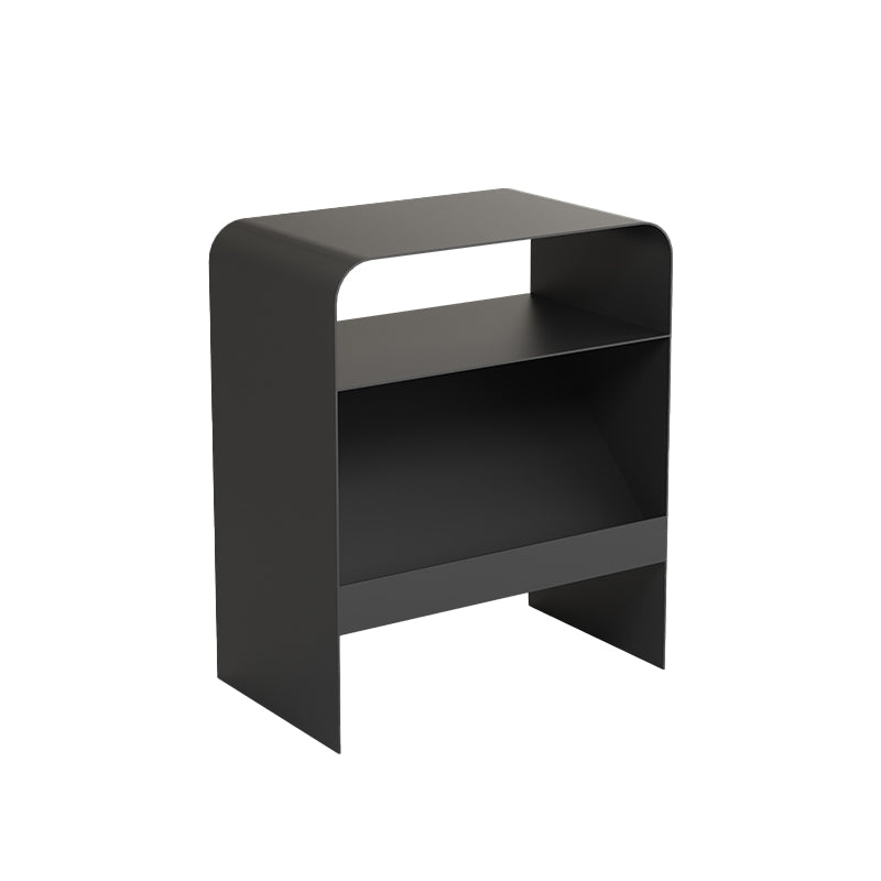 Modern Accent Side Table Metal Sled with Storage Rectangular Living Room End Table