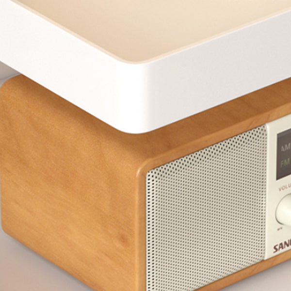 Modernistic Living Room Accent Side Table Double Tier Square with Storage