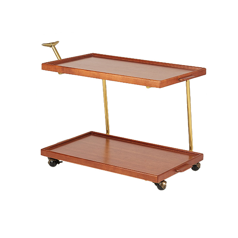 Modernistic End Slide Table Living Room Rectangular with Storage Solid Wood