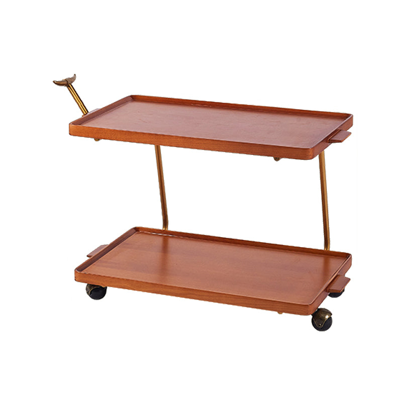 Modernistic End Slide Table Living Room Rectangular with Storage Solid Wood