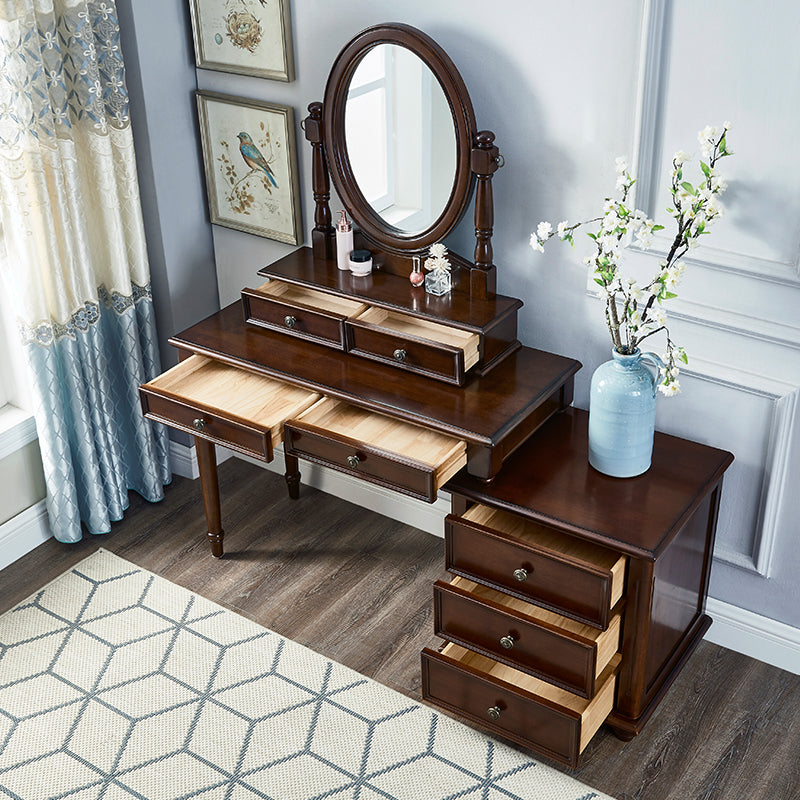 Bedroom Vanity Makeup Dressing Table Stool Set Wooden Vanity Set