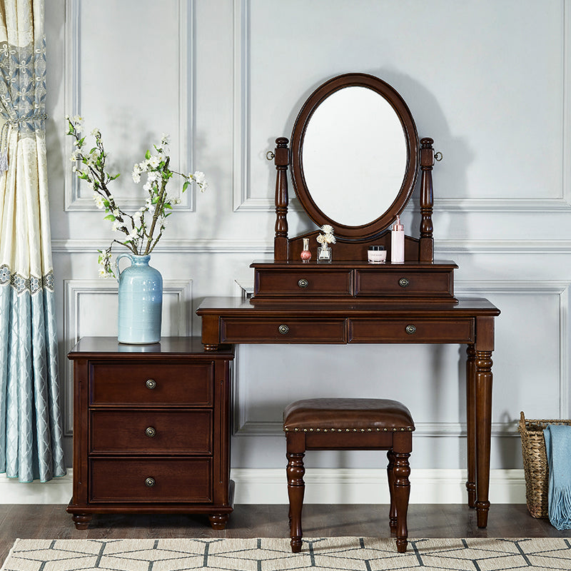 Bedroom Vanity Makeup Dressing Table Stool Set Wooden Vanity Set