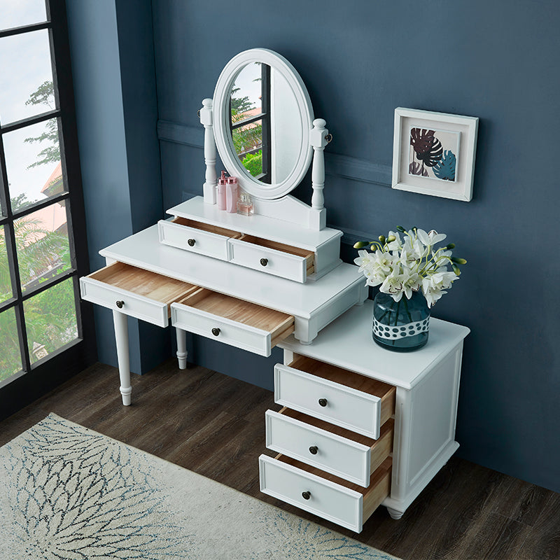 Bedroom Vanity Makeup Dressing Table Stool Set Wooden Vanity Set