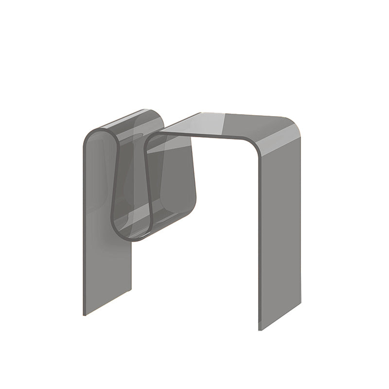 Glam Sofa Corner Table Square Sled Plastic Living Room with Shelf Side End Table