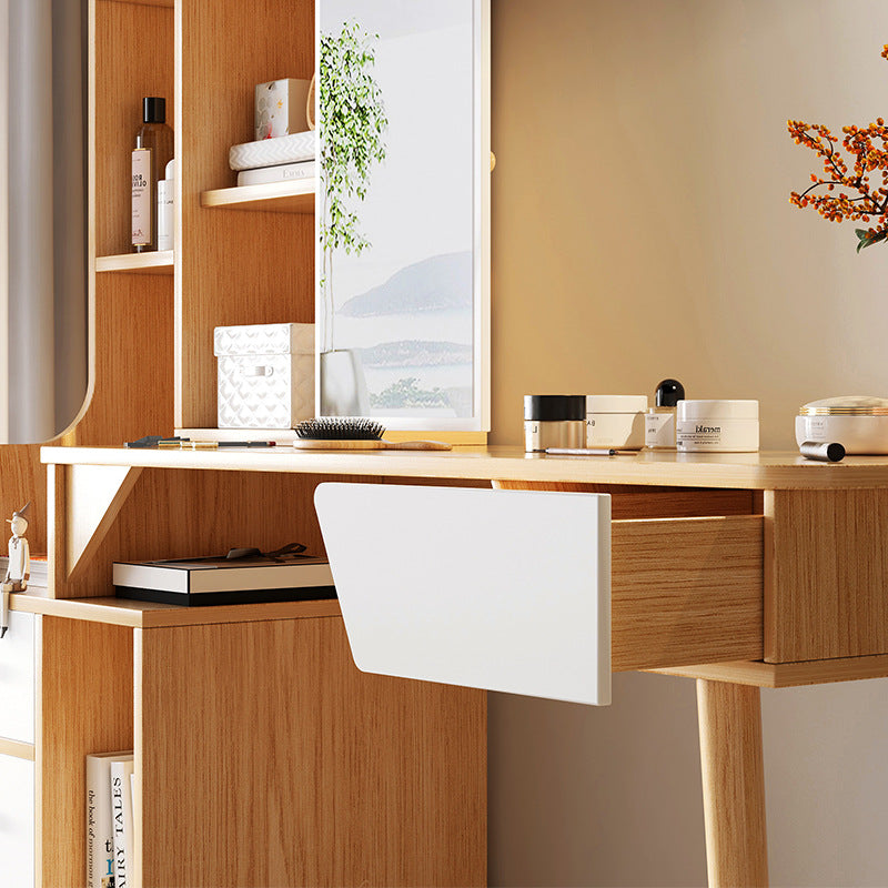 Scandinavian Wood Dressing Table Solid Wood Make-up Vanity with Drawers