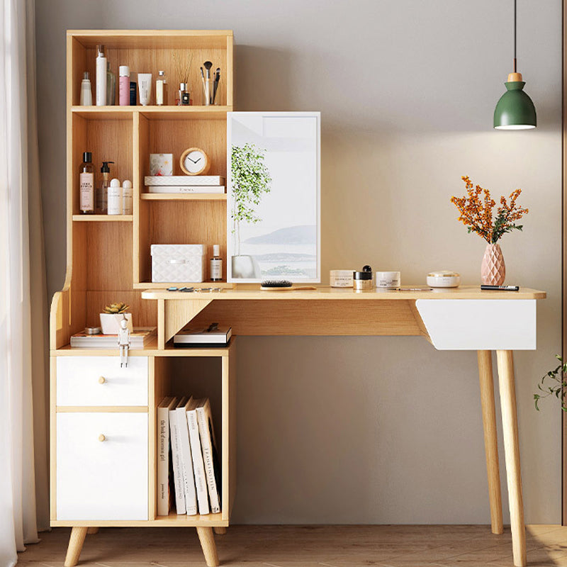 Scandinavian Wood Dressing Table Solid Wood Make-up Vanity with Drawers